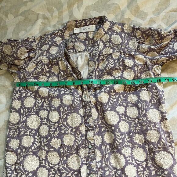 WVN. Cotton printed button front dress women’s size xs - Picture 9 of 9